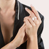 D.Icon White Ceramic, Pink Gold and Diamond Ring